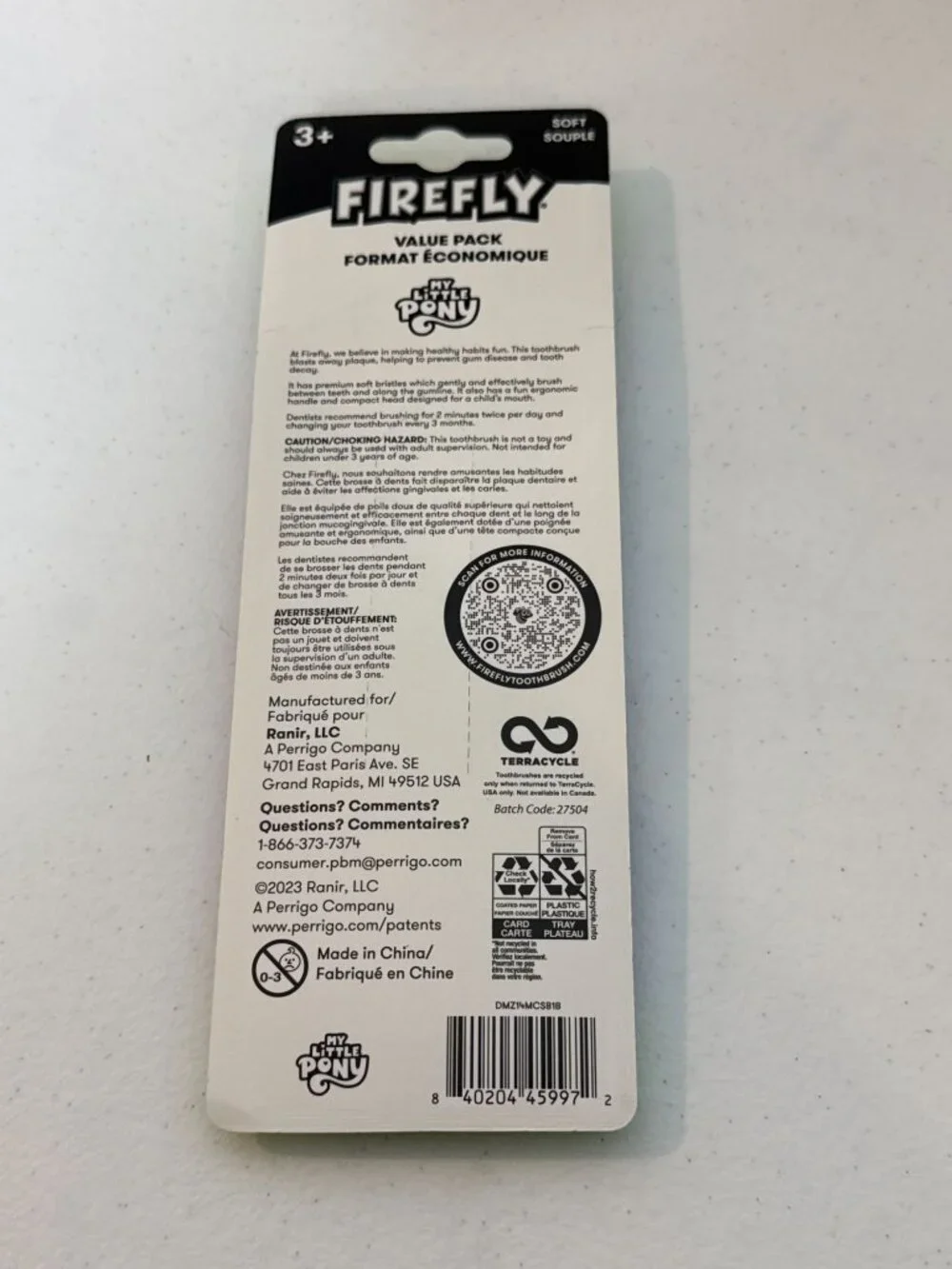My Little Pony Kids Toothbrushes 3 Pack Firefly Soft Bristles New
